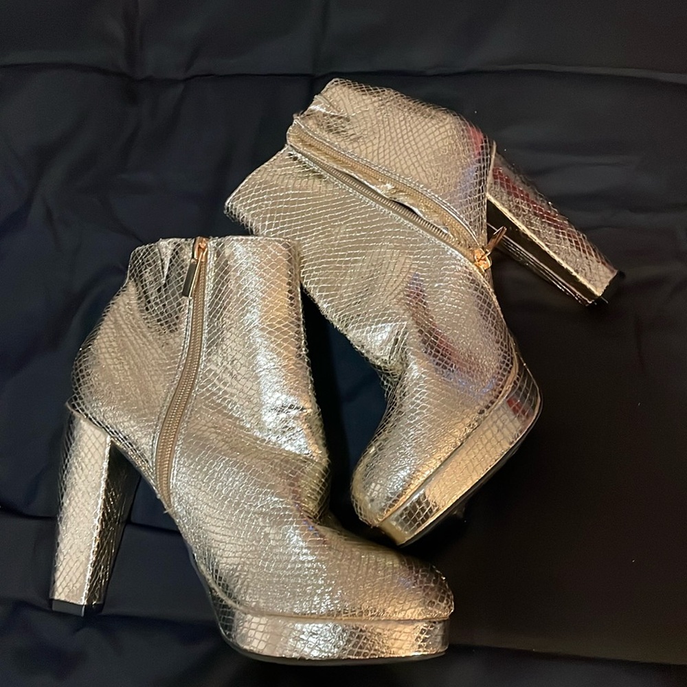 Gold Ankle High Heel